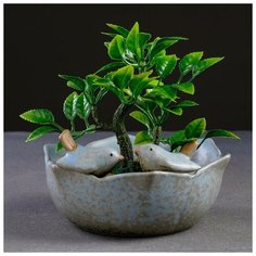 Кашпо керамическое "Птички на цветке" 16*14*8см Take It Easy