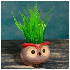 Кашпо фигурное "Совенок", серое 8*6*5,5см Take It Easy