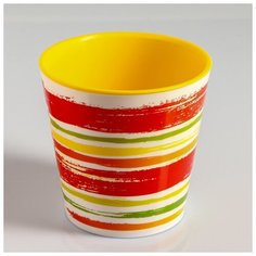 Кашпо со вставкой «Краски», 2,1 л, цвет жёлтый Алеана