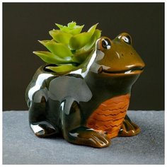 Кашпо керамическое "Лягушка" 13*9*8см Take It Easy