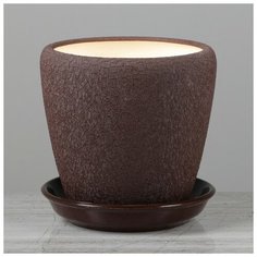 Горшок для цветов "Грация", шёлк, шоколадный цвет, керамика, 2.3 л Oriana