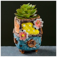 Кашпо фигурное "Заплатки" на ножках, 8*7*11см Take It Easy