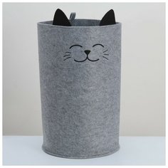 Корзина для хранения Funny «Котик», цвет серый EVA