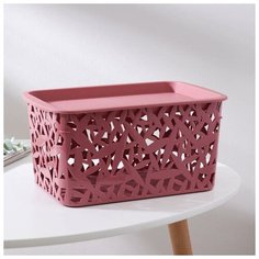 Корзина универсальная Бытпласт, 3ХL, 29,3×19,3×14,7 см, цвет тёмно- розовый