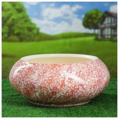 Кашпо- плошка "Бонсайница", цвет розовый, керамика, 19 л