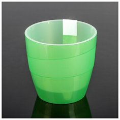 Кашпо со вставкой «Грация», 2 л, цвет зелёный Plast Avenue