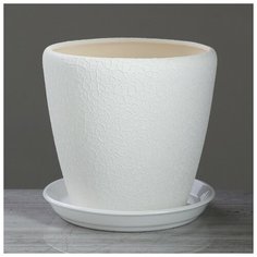 Горшок для цветов "Грация", шёлк, белый, керамика, 4.5 л Oriana