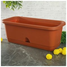 Ящик балконный с поддоном, 40 см, цвет терракотовый Idea (М Пластика)