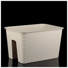 Кашпо на перила «Ротанг», 12 л, цвет бежевый Idea (М Пластика)