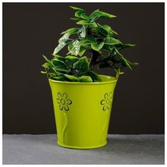 Кашпо "Ведерко" цветы, 9,5*9,5см, цвет микс Take It Easy