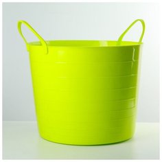 Корзина для белья мягкая, 27 л, 37,5×37,5×30 см, цвет ярко- зелёный Idea (М Пластика)