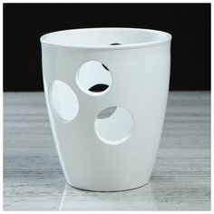 Кашпо "Мари", орхидейница, белое, матовое, керамика, 1.3 л Oriana