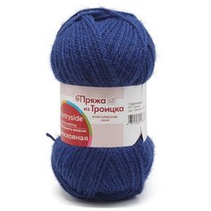 Пряжа из Троицка Подмосковная (50%шерсть, 50%акрил) (571 синий), 10 мотков Троицкая камвольная фабрика