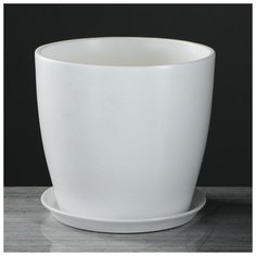 Цветочный горшок "Осень", глянец, белый, керамика, 5 л