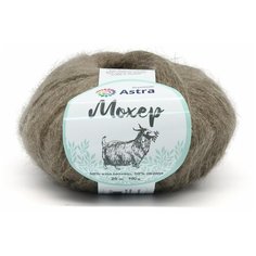 Пряжа Astra Premium Мохер (Mohair) 25гр 190м (+/-5%) (50% кид мохер, 50% акрил) (38 бежево- серый), 4 мотка