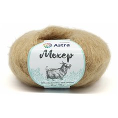 Пряжа Astra Premium Мохер (Mohair) 25гр 190м (+/-5%) (50% кид мохер, 50% акрил) (18 карамель), 4 мотка