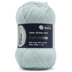 Пряжа Astra Premium Афродита 100гр. 250м (50% шерсть, 50% акрил) (20 холодная мята), 3 мотка