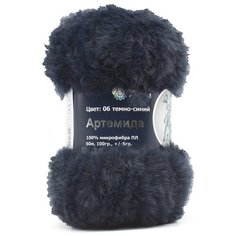 Пряжа Astra Premium Артемида 100гр. 60м (100% микрофибра ПЛ) (06 темно- синий), 3 мотка