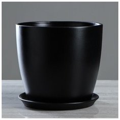 Цветочный горшок "Осень", глянец, чёрный, керамика, 5 л