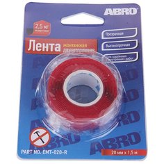 Скотч двухсторонний 20ммх1.51м монтажный ABRO ABRO EMT-020-R