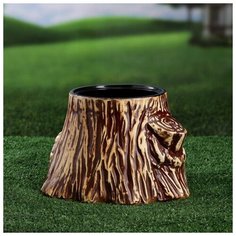 Фигурное кашпо "Пенёк", 4.5 л Керамика ручной работы