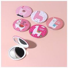 Зеркало складное «Ламы», c увеличением, рисунок микс Queen Fair