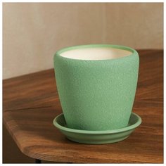 Горшок для цветов "Грация", шёлк, олива, керамика, 1.2 л Oriana