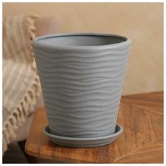 Горшок для цветов "Новая волна №3", крошка, металлик, керамика, 5.5 л Oriana