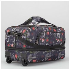 Сумка дорожная на колёсах, отдел на молнии, с расширением, наружный карман, цвет синий Amen.