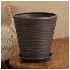 Горшок для цветов "Новая волна №3", крошка, шоколад, керамика, 5.5 л Oriana