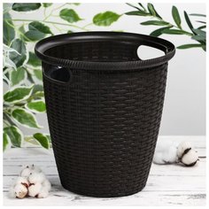 Кашпо для цветов со вставкой Rattan, 10 л (6 л), цвет микс In Green
