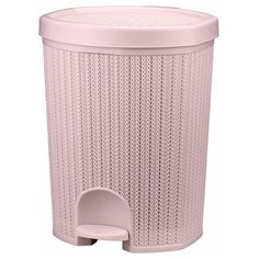 Контейнер для мусора вязание 18 л с педалью, розовый Idea (М Пластика)