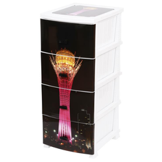 Комод пластмассовый Декор "Астана" 4 ящика, белый РОССПЛАСТ