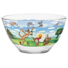 PRIORITY Салатник Новое Простоквашино 13 см прозрачный/голубой/зеленый