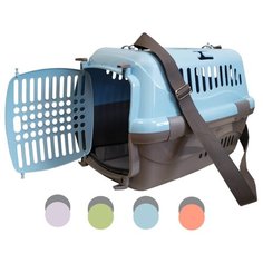 Переноска "Турне" с пластиковой дверцей 48х32х32 см (коврик + ремень) Zo Oexpress