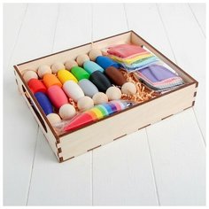 Сортер «Гномики большие в колпачках с кроватками», 12 шт. Ulanik