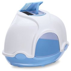 IMAC туалет-био для кошек, угловой, голубой, "Ginger", 52х52х44 см