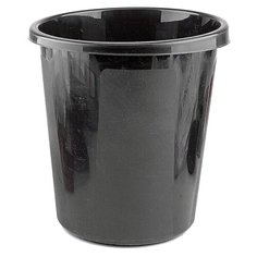 Корзина для бумаг 9 литров, цельная, чёрная Стамм