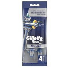 Станок бритвенный одноразовый Gillette BlueII Maximum, 4 шт.