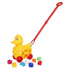 Каталка- сортер «Утка», с ручкой Green Plast