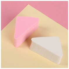 Набор спонжей для нанесения косметики, 6 × 3,2 см, 2 шт, цвет микс Queen Fair