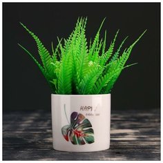 Кашпо фарфоровое "Листья" 8*7,5см микс Take It Easy