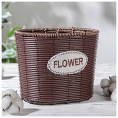 Кашпо плетеное «Брауни», 19,5×15,5×15,5 см, цвет коричневый Доляна