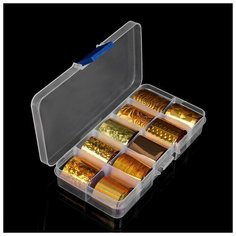 Набор переводной фольги для дизайна ногтей, 2,5 × 50 см, 10 шт, цвет золотистый Queen Fair