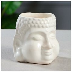 Кашпо "Будда", белое, керамика, 1.3 л