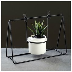 Кашпо на подставке "Качели" черн 25*16*8см Take It Easy