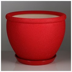 Горшок для цветов "Вьетнам", шёлк, красный, керамика, 18 л Oriana