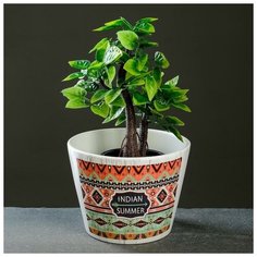 Кашпо керамическое "Узоры", конус, микс 13*10см Take It Easy