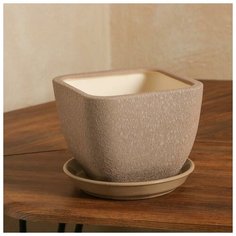 Горшок для цветов "Ноктюрн", шёлк, капучино, керамика, 1.8 л Oriana