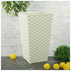 Кашпо со вставкой «Ротанг», вставка 1,5 л, цвет белый Idea (М Пластика)